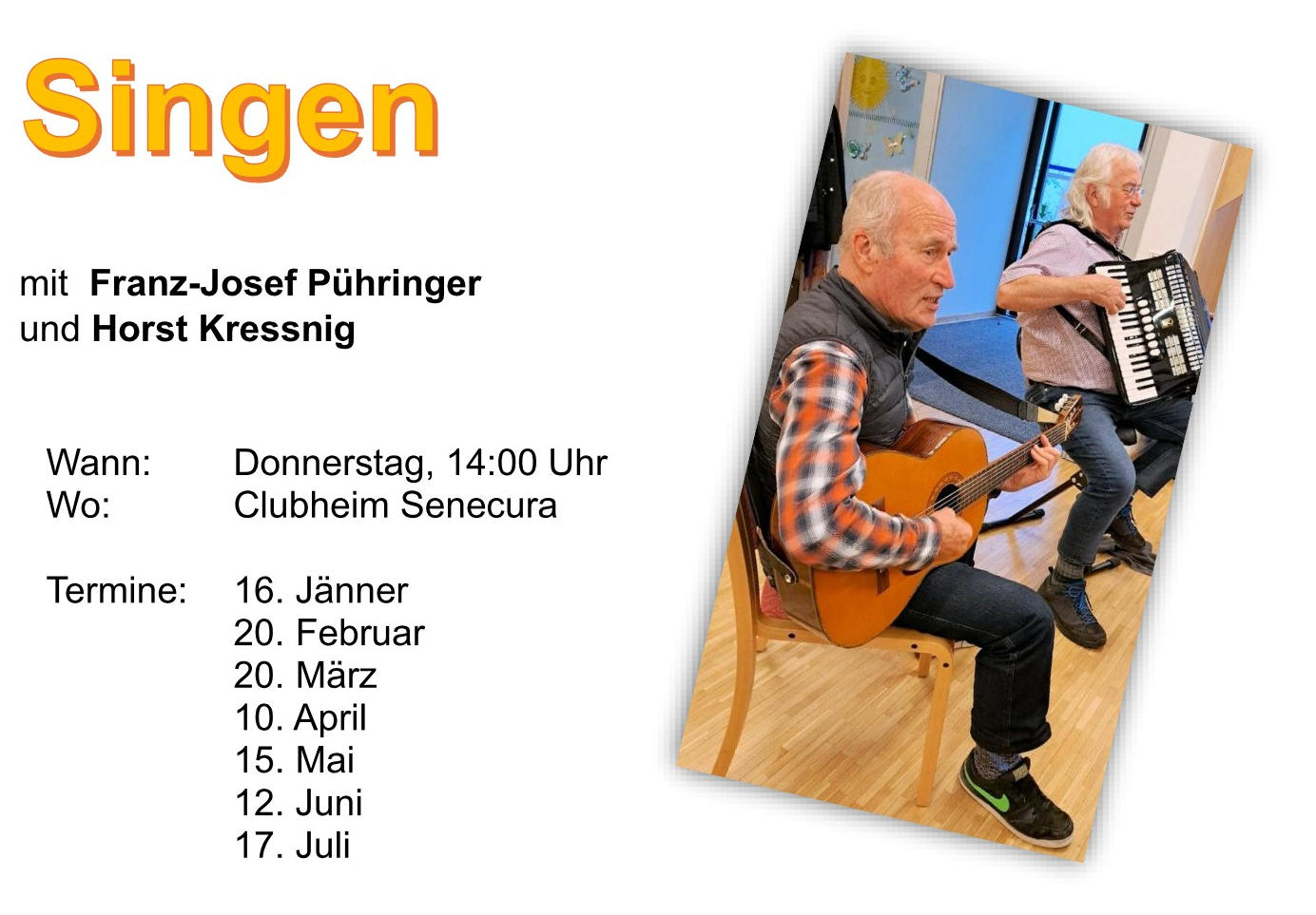 Übersicht Frühjahr 2025 singen