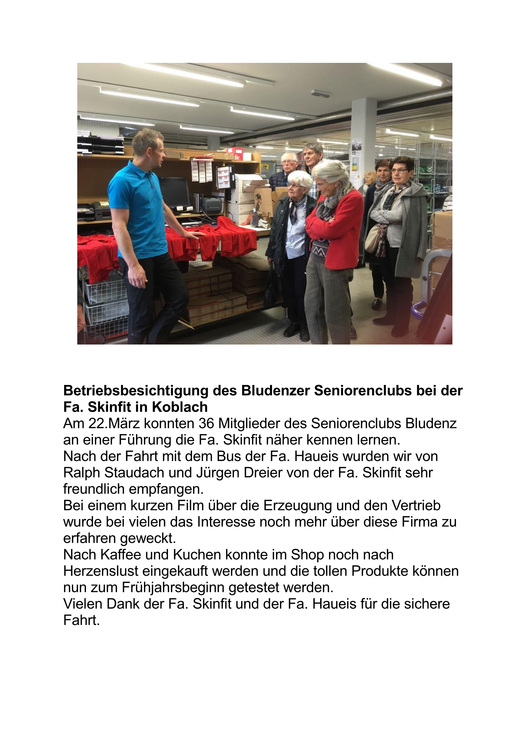 Skinfit Besichtigung